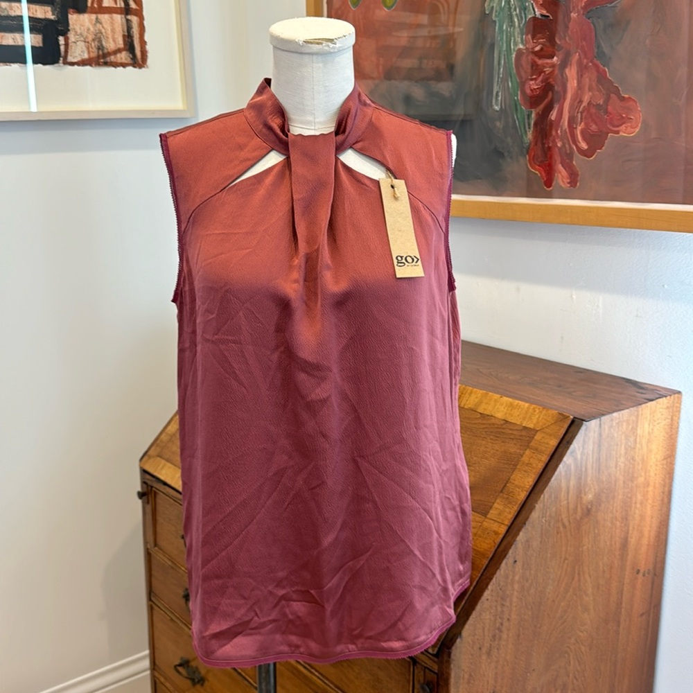 go BY GOSILK show some skin shell top - magnolia